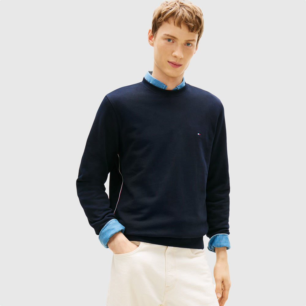 Tommy Hilfiger Global Stripe Sweatshirt - Navy |ThirdBaseUrban