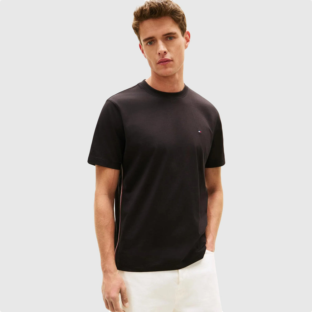 Tommy Hilfiger Global Stripe T- Shirt - Black |ThirdBaseUrban