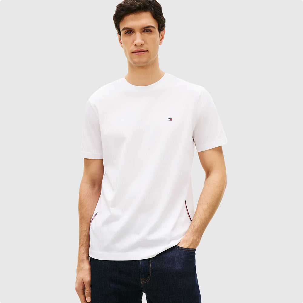 Tommy Hilfiger Global Stripe T- Shirt - White |ThirdBaseUrban
