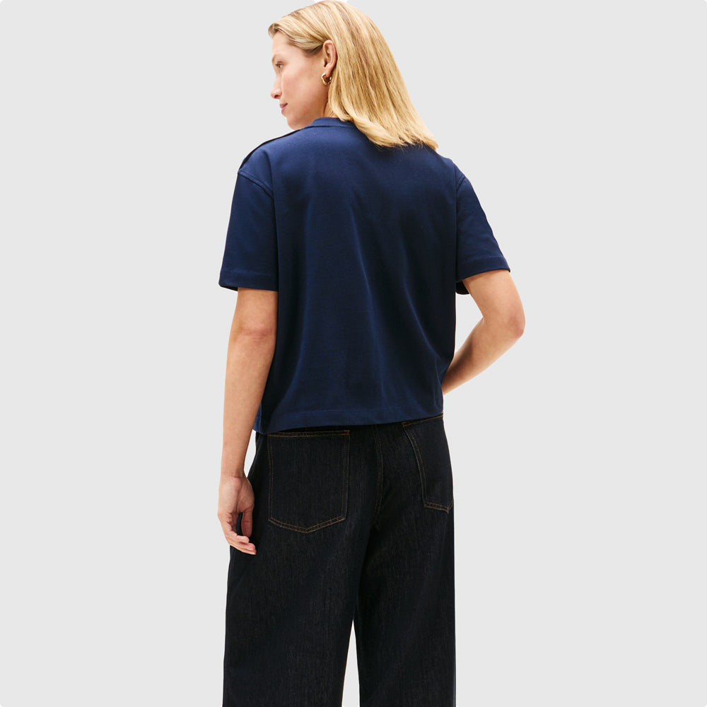Gold Script T-Shirt - Dark Night Navy