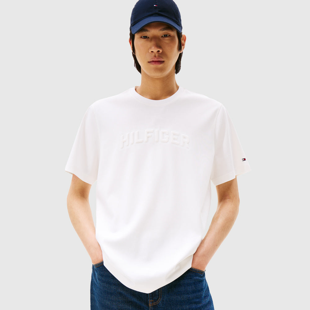 Tommy Hilfiger Arch Embossed T - Shirt - White |ThirdBaseUrban