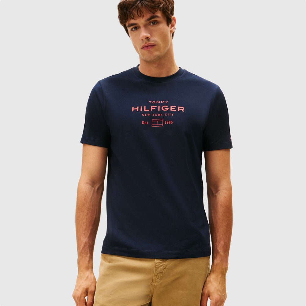 Tommy Hilfiger Stack Graphic T-Shirt - Navy |ThirdBaseUrban
