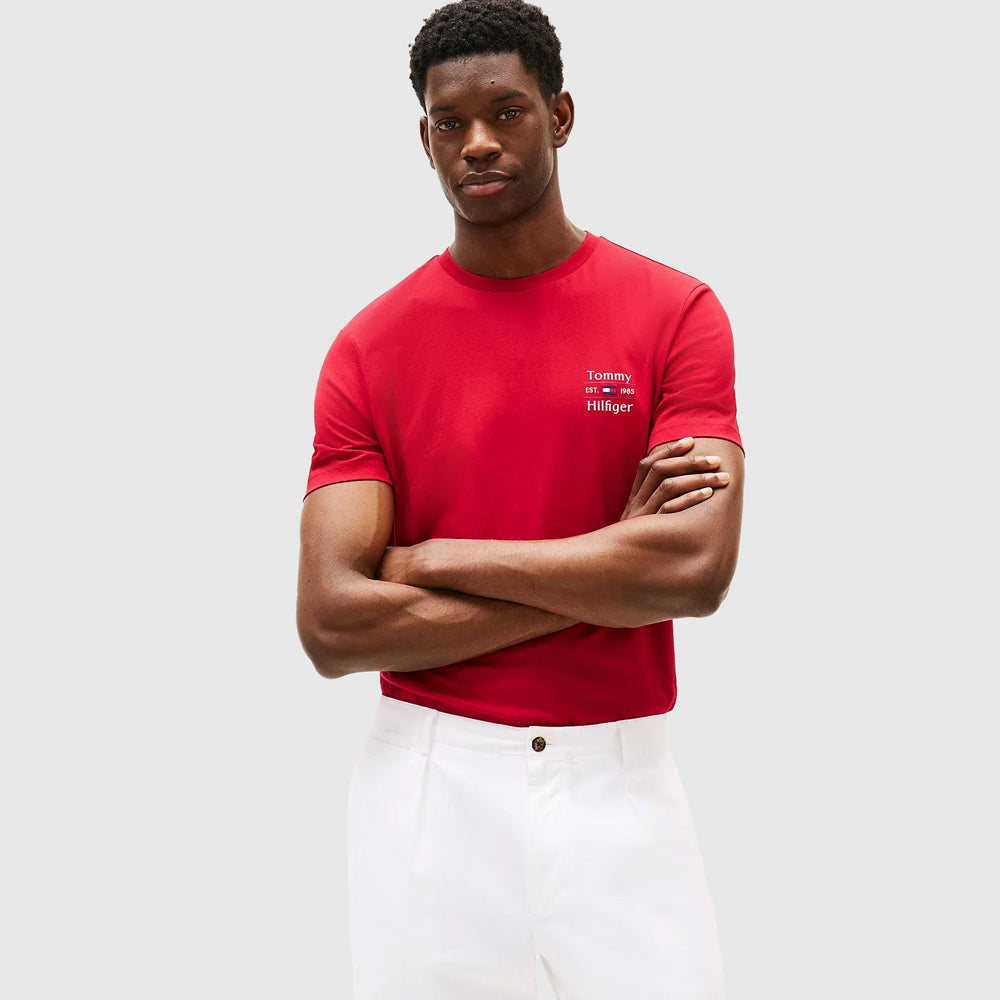 Tommy Hilfiger Stack T-Shirt- Red |ThirdBaseUrban