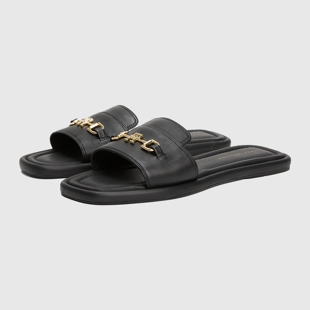 Leather Horsebit Mule - Black
