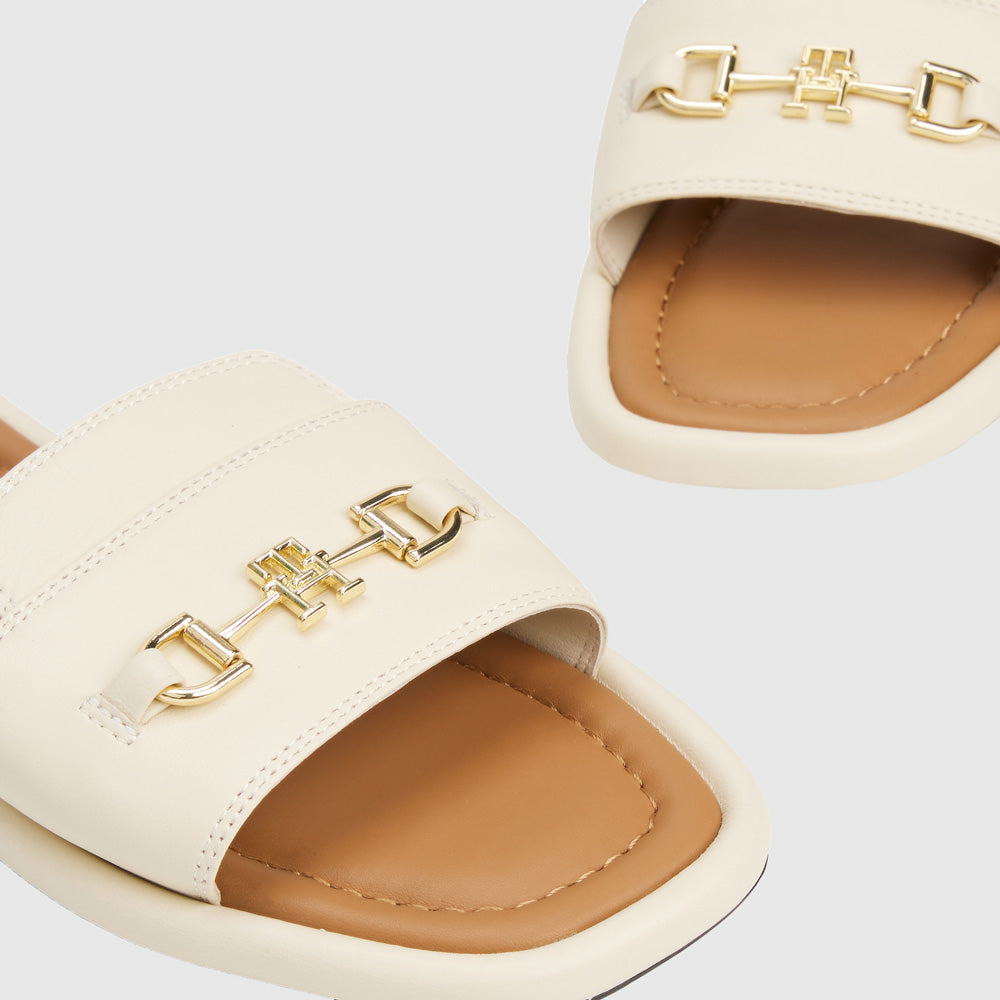 Leather Horsebit Mule - Cream