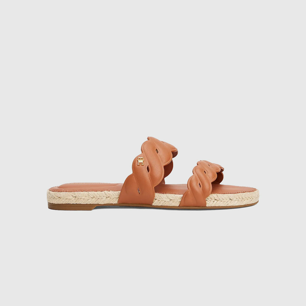 Tommy Hilfiger Leather Rope Espadrille Mule - Tan |ThirdBaseUrban
