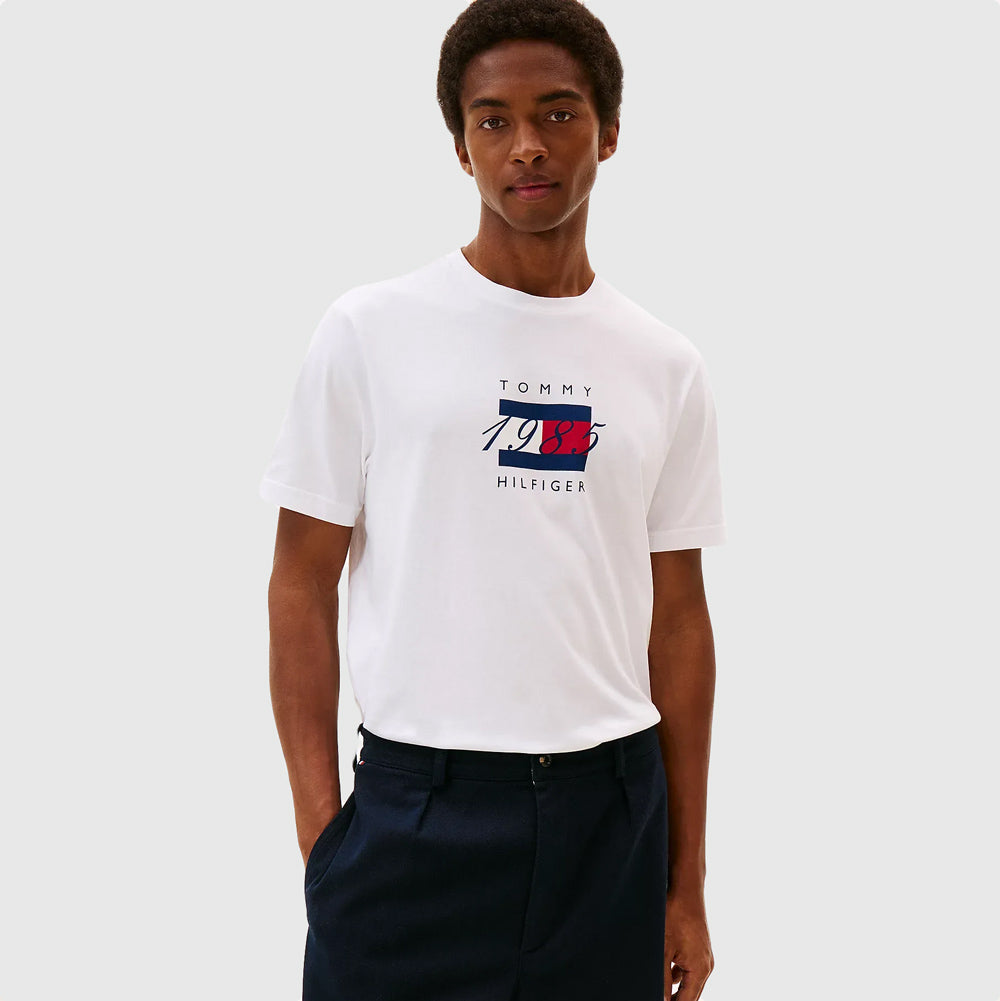 Tommy Hilfiger Flag Graphic T-Shirt - White |ThirdBaseUrban