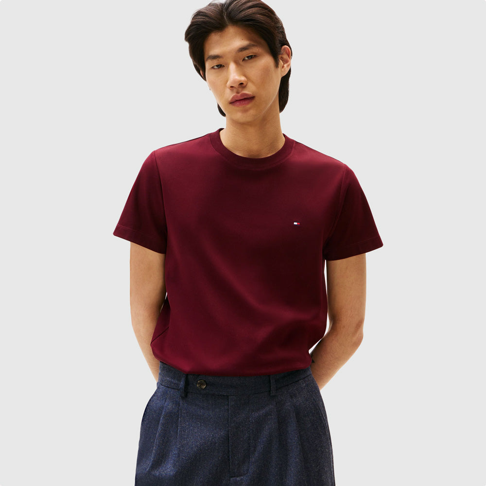 Tommy Hilfiger Luxury Interlock T-Shirt - Burgundy |ThirdBaseUrban