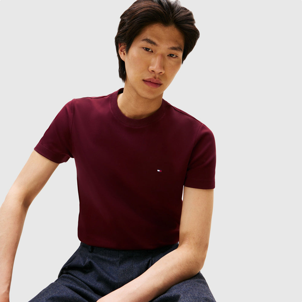 Tommy Hilfiger Luxury Interlock T-Shirt - Burgundy |ThirdBaseUrban