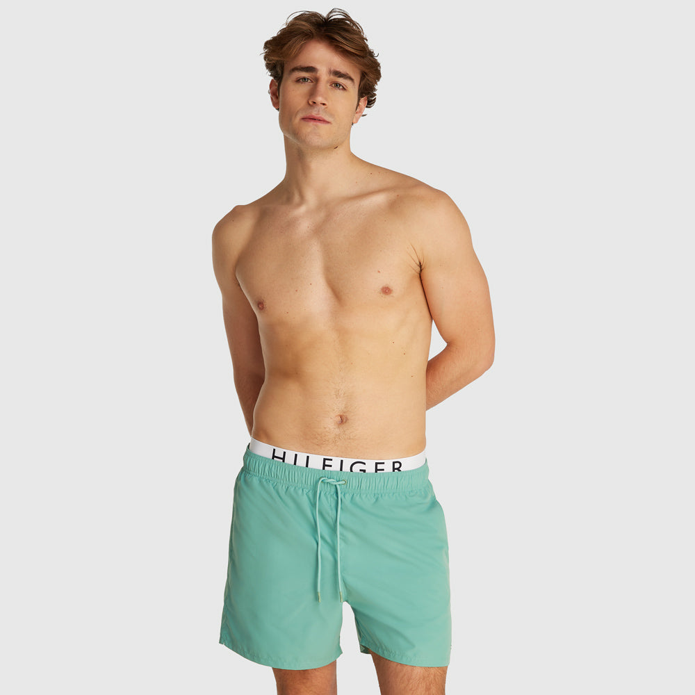 Tommy Hilfiger Drawstring Swim Shorts - Green |ThirdBaseUrban