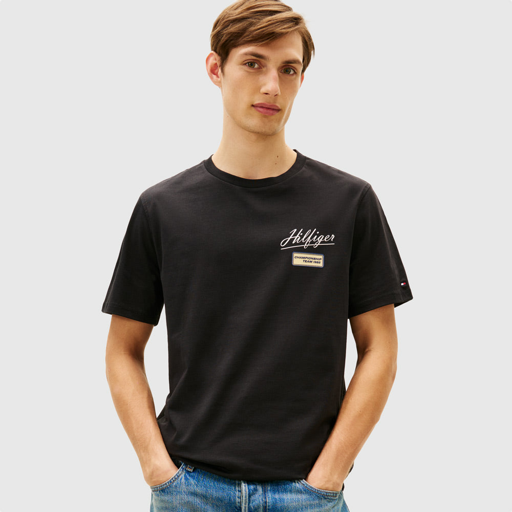 Tommy Hilfiger Modern Graphic Badge T-Shirt - Black |ThirdBaseUrban