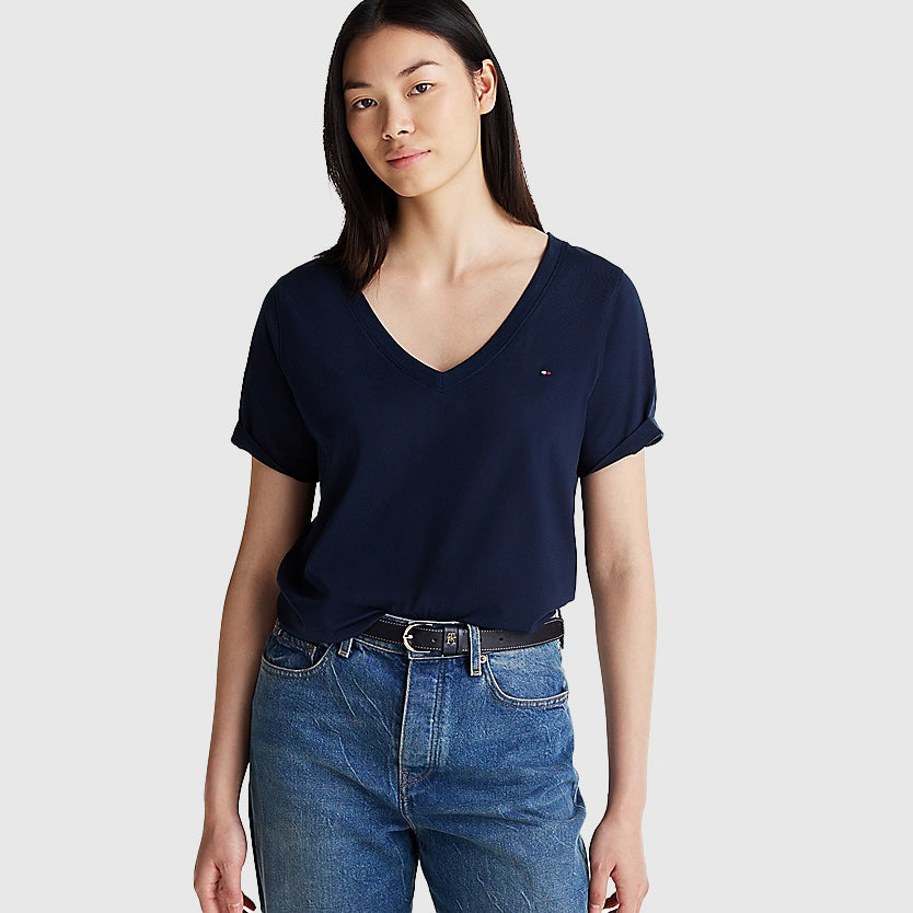 Tommy Hilfiger Regular Flag T-Shirt - Navy |ThirdBaseUrban