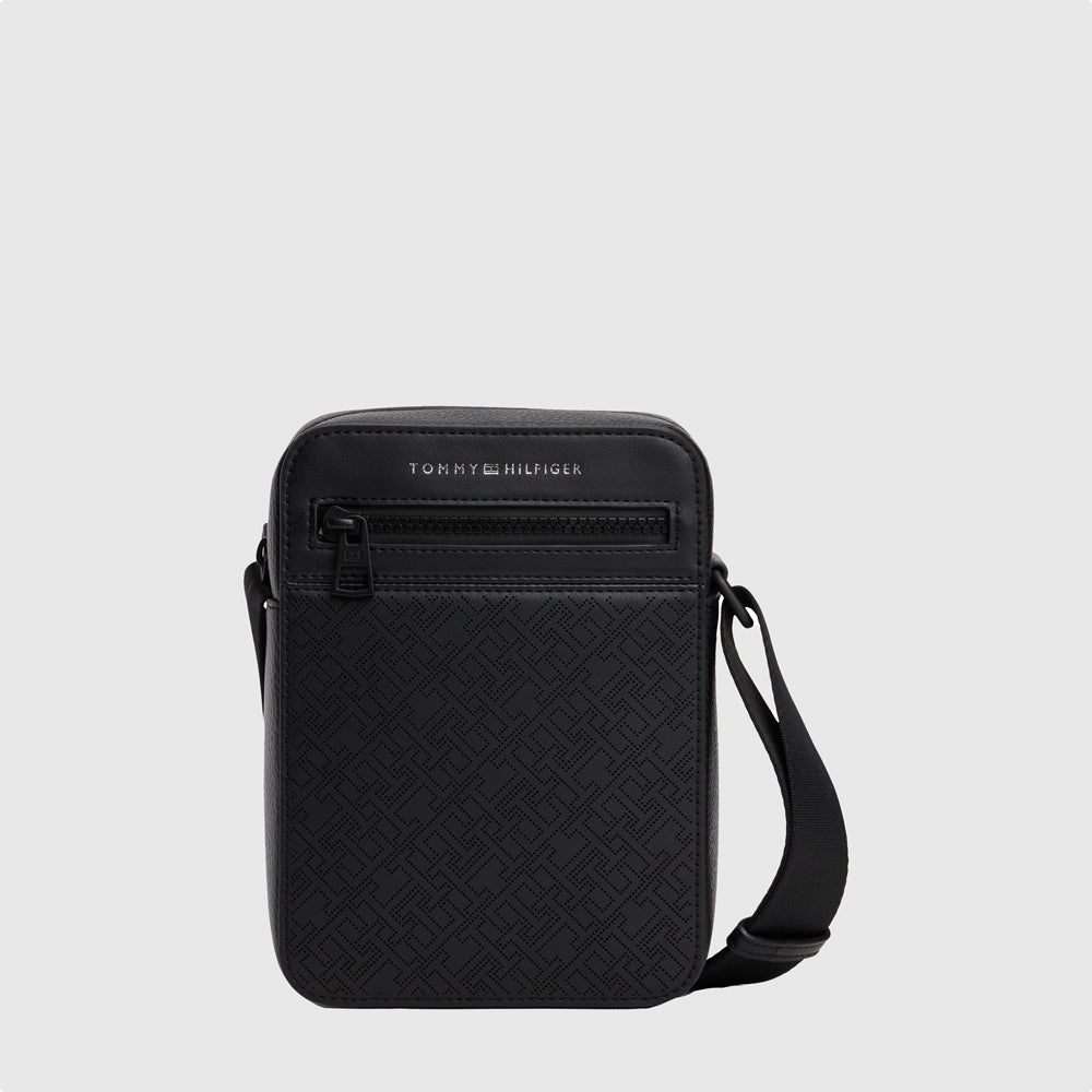 Tommy Hilfiger Monogram Mini Reporter Bag - Black |ThirdBaseUrban