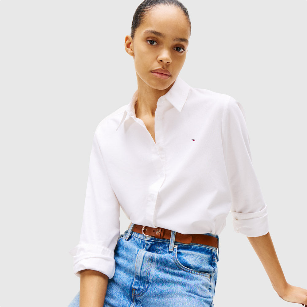 Tommy Hilfiger Oxford Relaxed Fit Shirt - White |ThirdBaseUrban