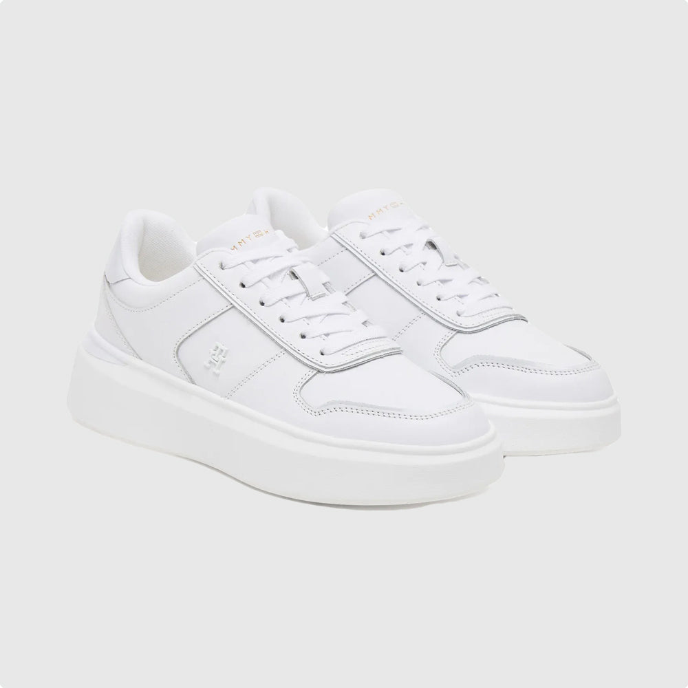 Patent Platform Sneaker - White
