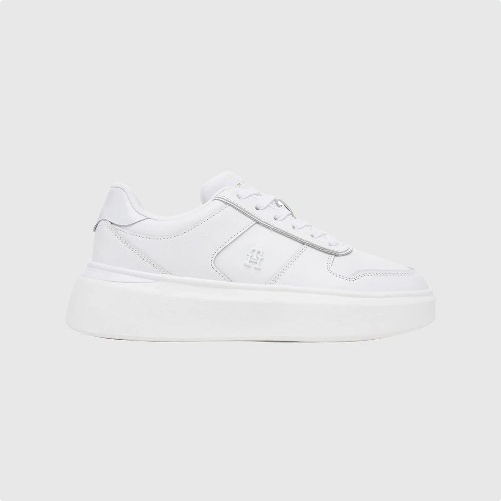 Tommy Hilfiger Patent Platform Sneaker - White |ThirdBaseUrban