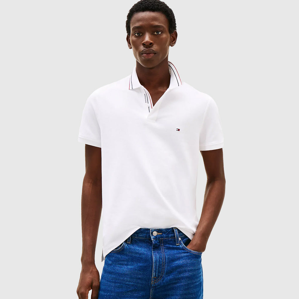 Tommy Hilfiger Placket Interest Golfer - White |ThirdBaseUrban