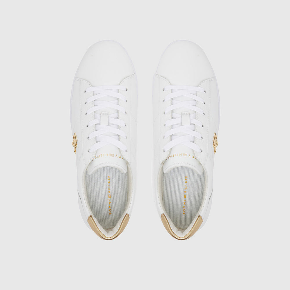 Metallic Platform Sneaker - White