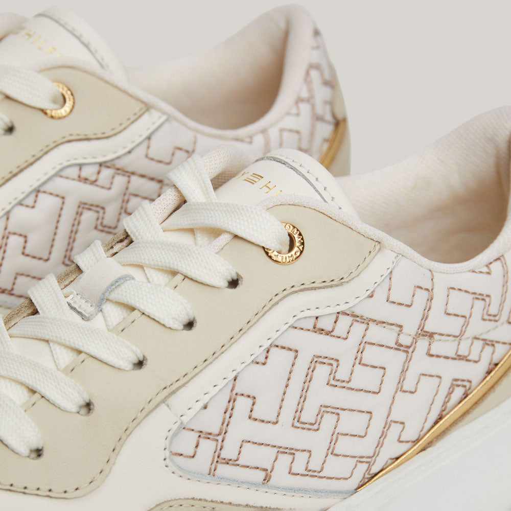Platform Monogram Sneaker - Ecru