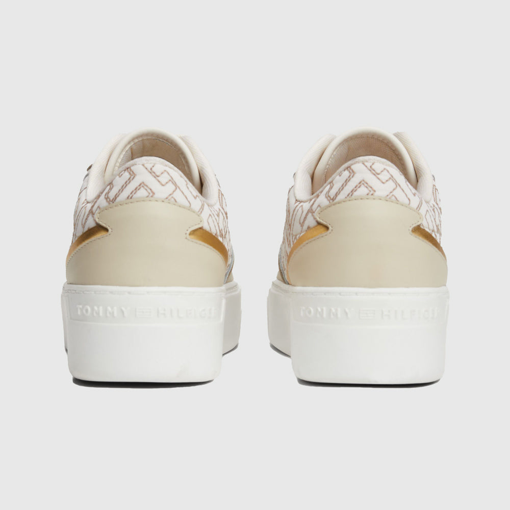Platform Monogram Sneaker - Ecru
