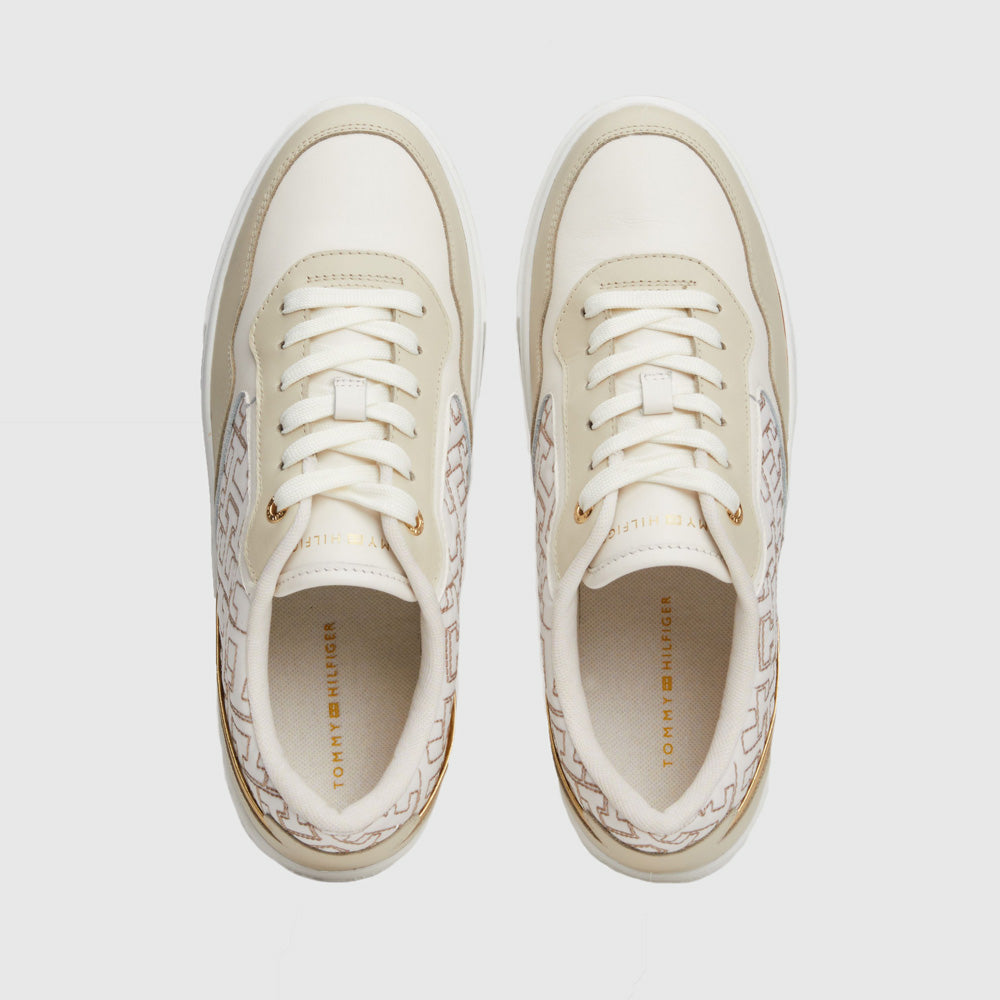 Platform Monogram Sneaker - Ecru