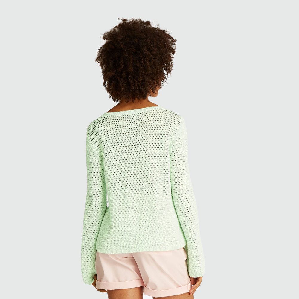Pointelle Crochet Sweater - Lime Green