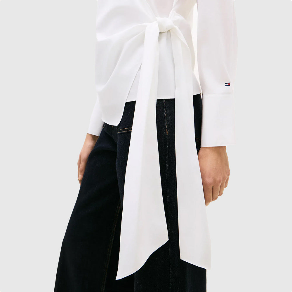Poplin Knot Blouse - White