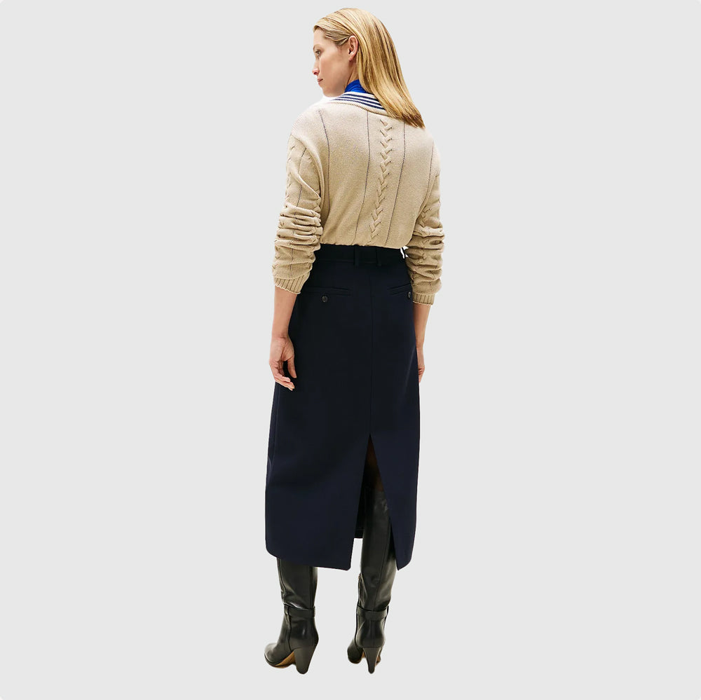 Punto Tailored Midi Skirt - Navy