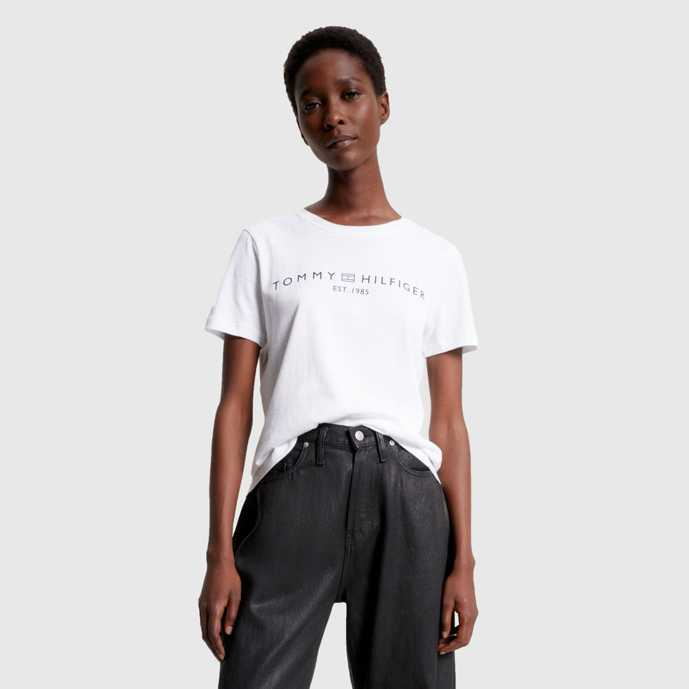 Tommy Hilfiger Corp Logo T-Shirt - White |ThirdBaseUrban
