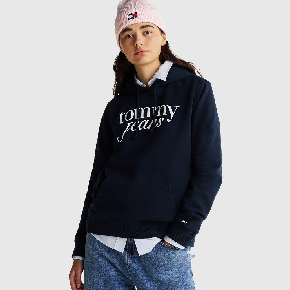 Tommy Hilfiger Essential Logo Hoodie - Navy |ThirdBaseUrban