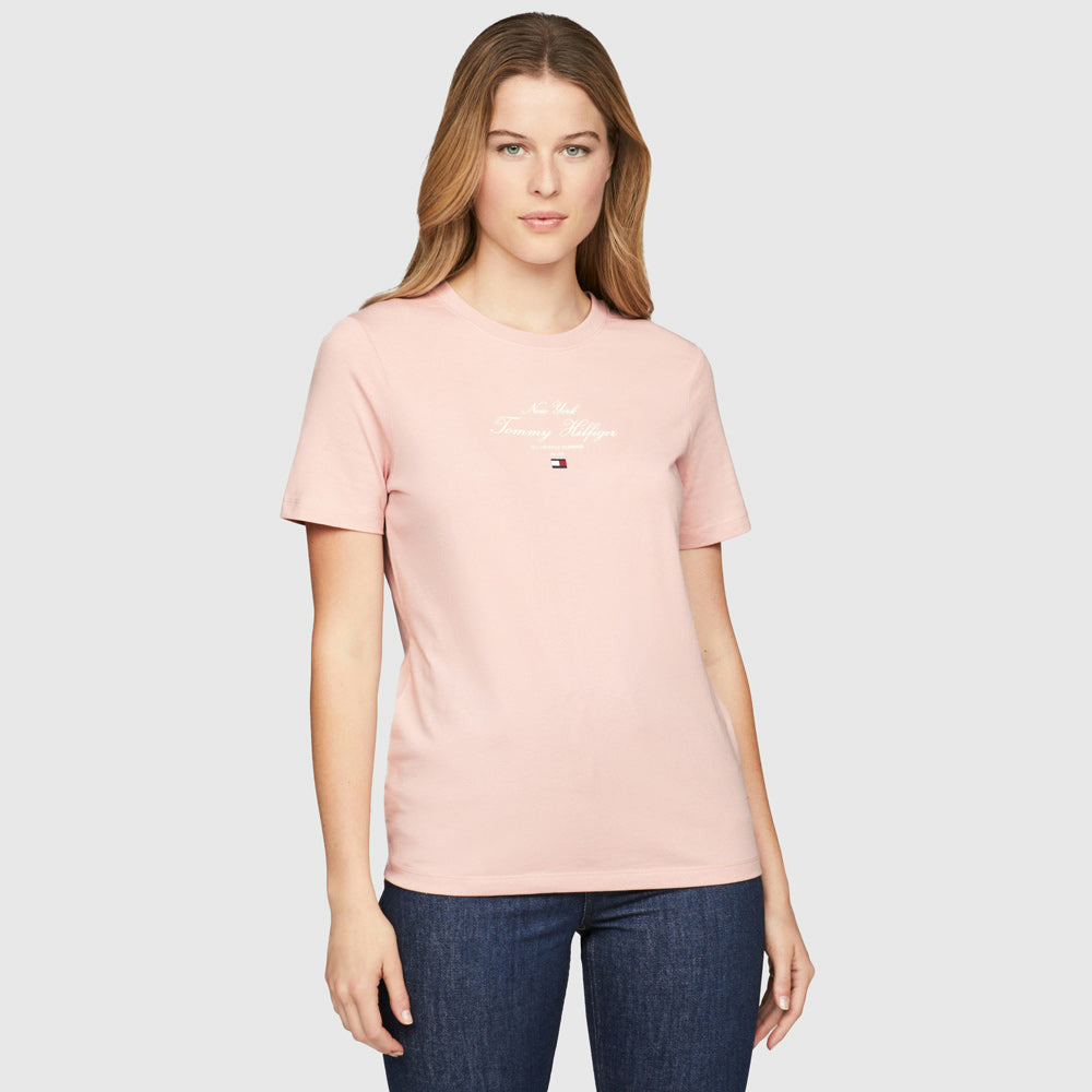 Tommy Hilfiger Script Regular - T-Shirt - Blush |ThirdBaseUrban