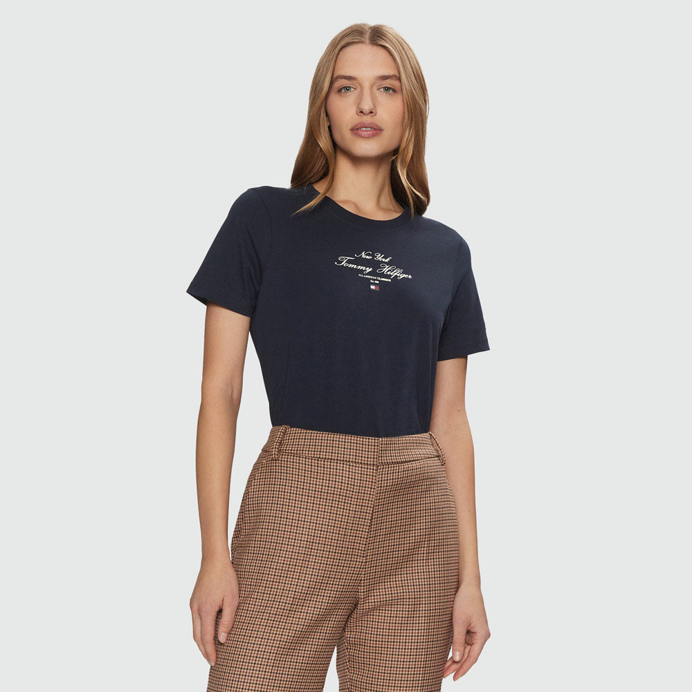 Tommy Hilfiger Script Regular T-Shirt - Navy |ThirdBaseUrban