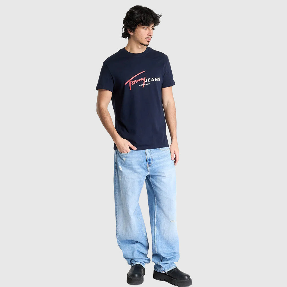Regular Signature T-Shirt - Navy