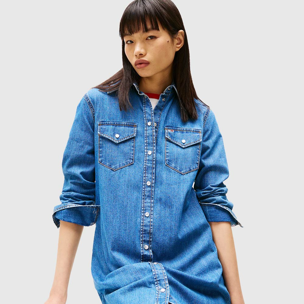 Regular Western Dress - Denim Medium
