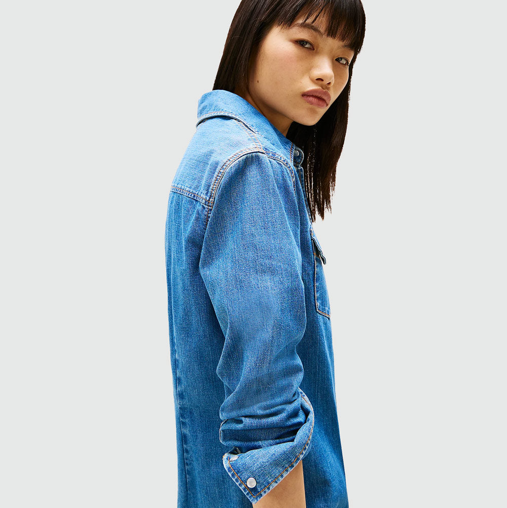Regular Western Dress - Denim Medium