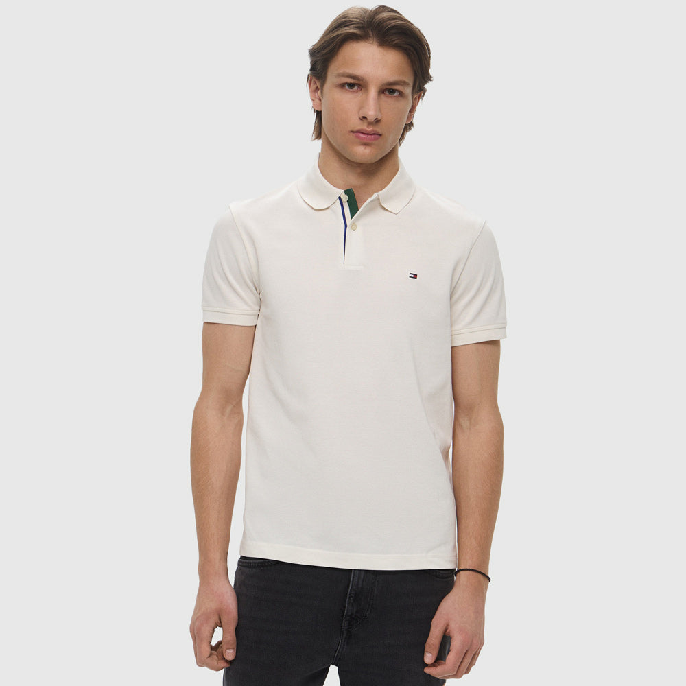 Tommy Hilfiger Stripe Golfer - Off White |ThirdBaseUrban