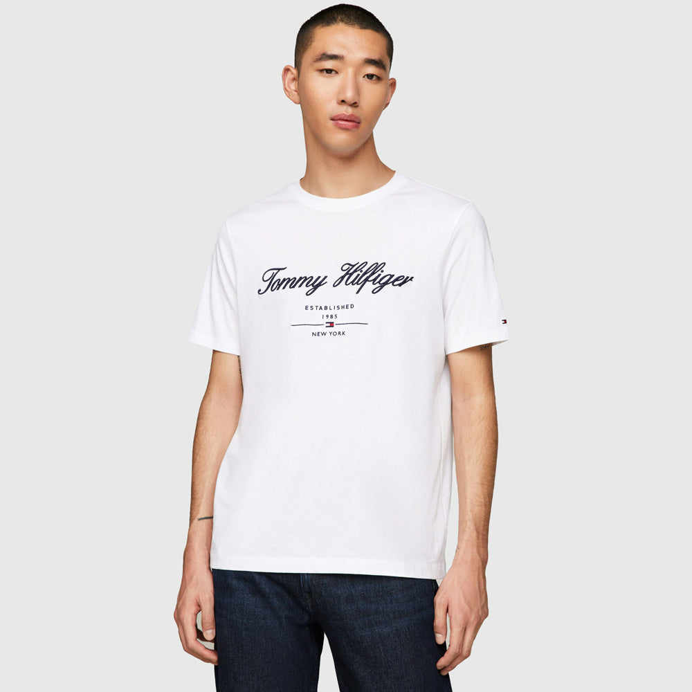 Tommy Hilfiger Script Logo T-Shirt - White |ThirdBaseUrban