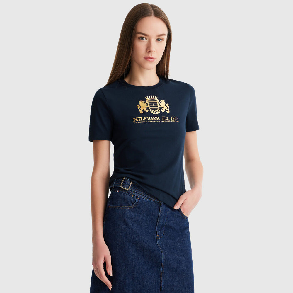 Tommy Hilfiger Slim Varsity T-Shirt - Navy |ThirdBaseUrban