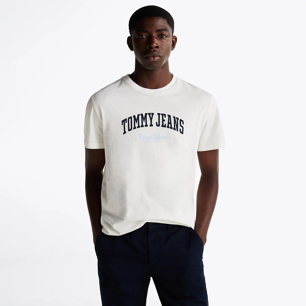 Tommy Hilfiger Slim Varsity T-Shirt - Ecru |ThirdBaseUrban