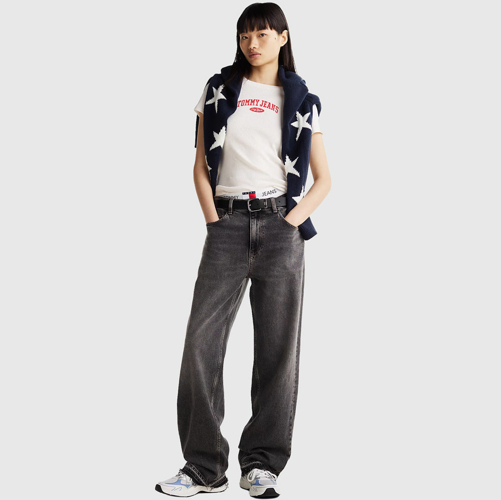 Slim Varsity Rib T-Shirt - Off White
