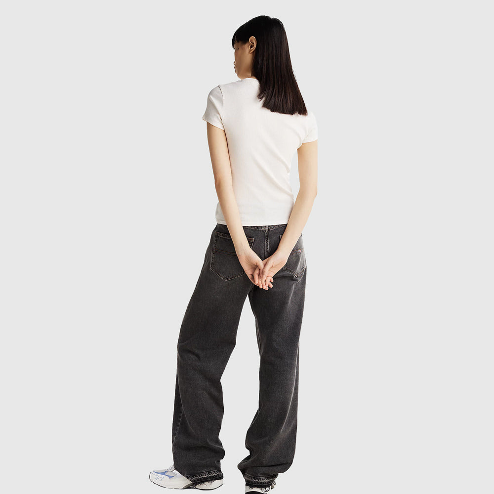 Slim Varsity Rib T-Shirt - Off White