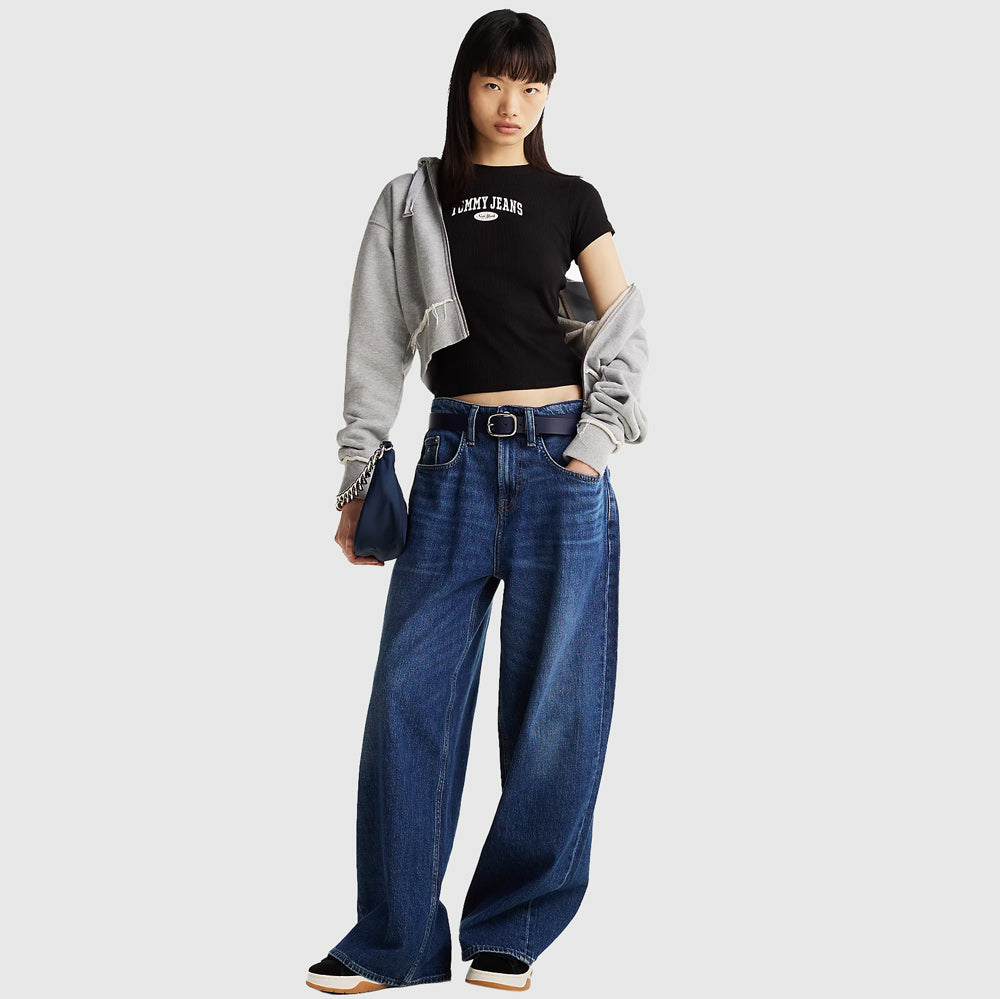Slim Varsity Rib T-Shirt - Black