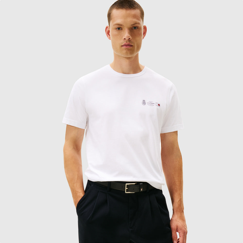 Tommy Hilfiger Small Crest Outline T-Shirt - White |ThirdBaseUrban