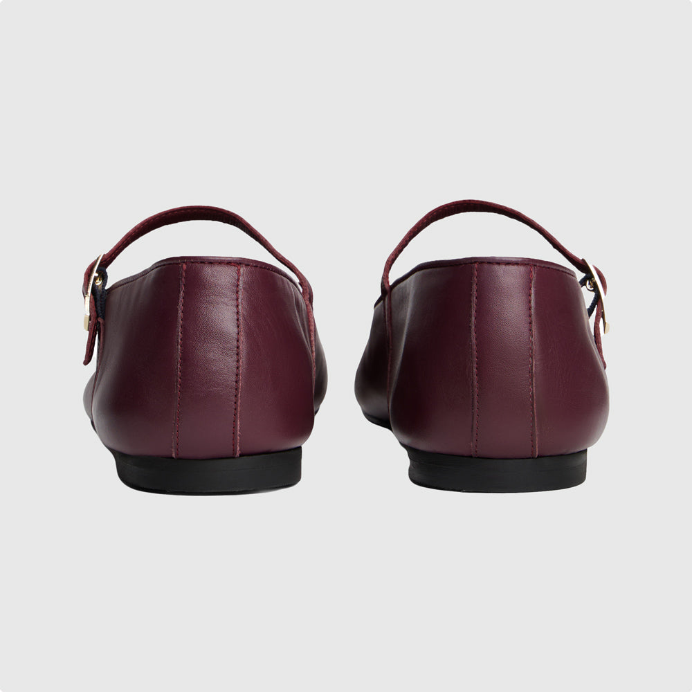 Smooth Leather Maryjane - Burgandy