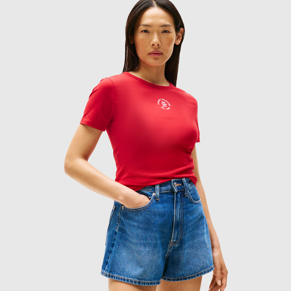 Tommy Hilfiger Stamp T - Shirt - Red |ThirdBaseUrban