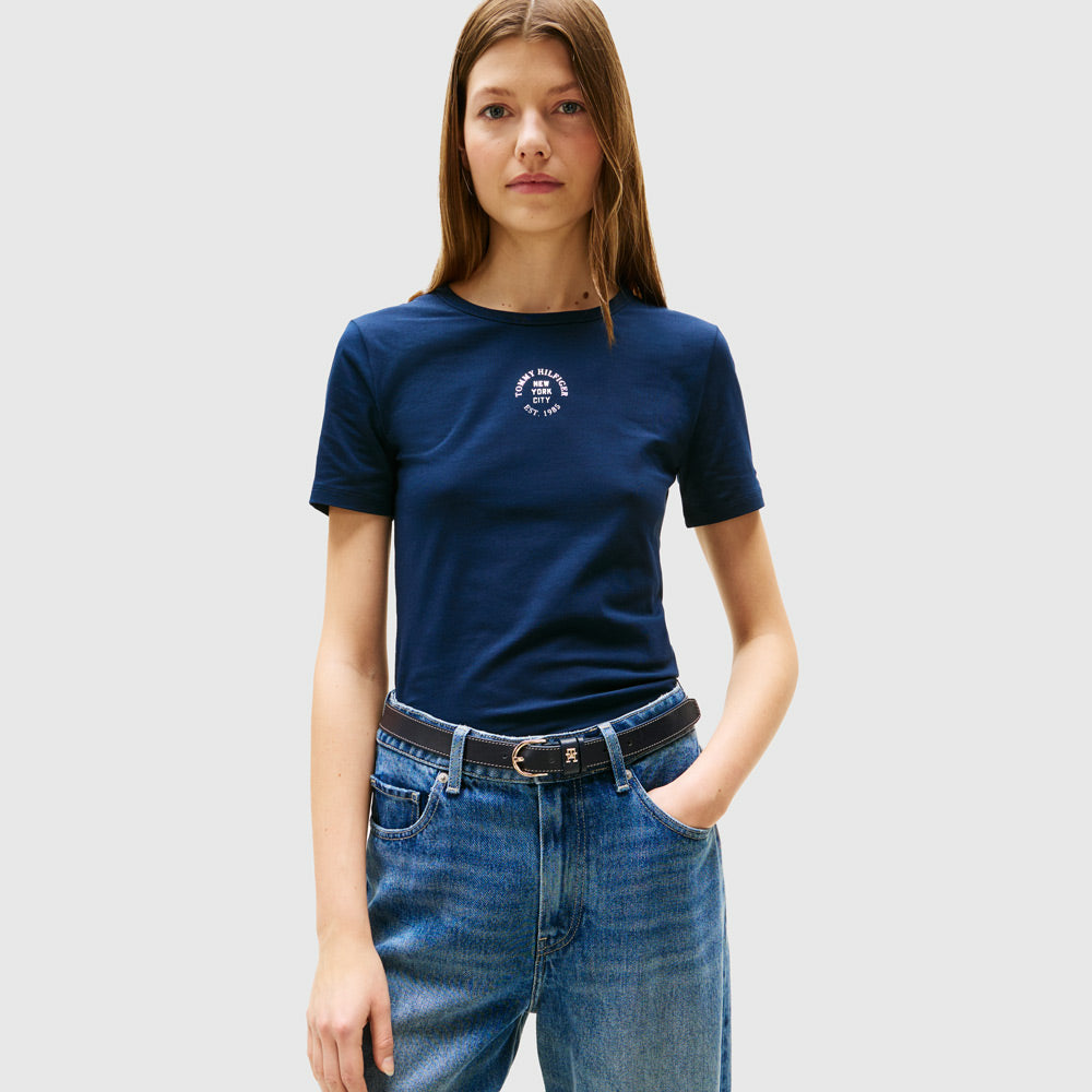 Tommy Hilfiger Stamp T - Shirt - Navy |ThirdBaseUrban