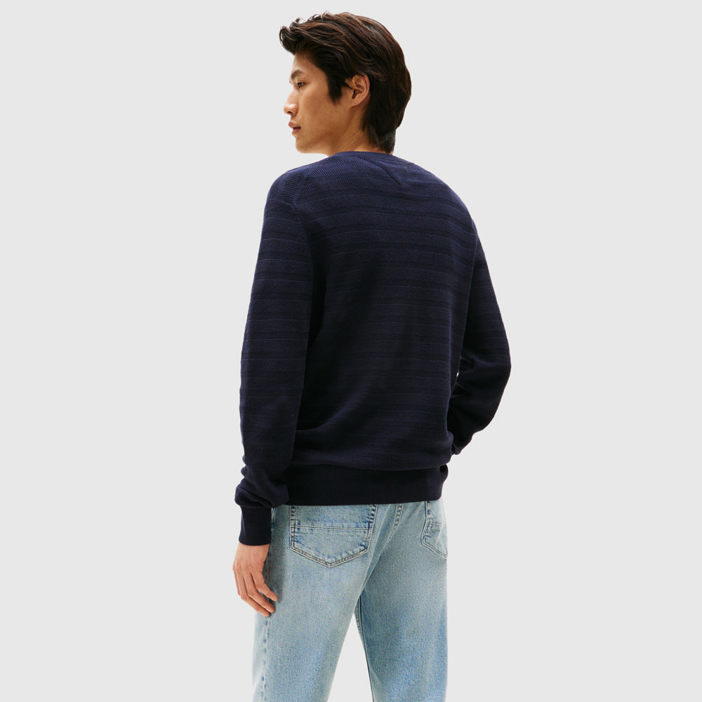 Stripe Structure Sweatshirt - Navy