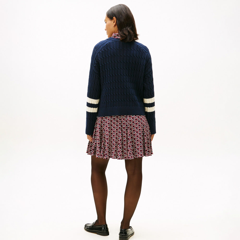Textured Graphic Sweater - Dark Night Navy