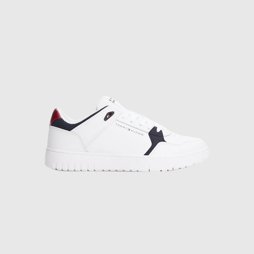 Tommy Hilfiger Basket Core Leather Sneaker - White |ThirdBaseUrban