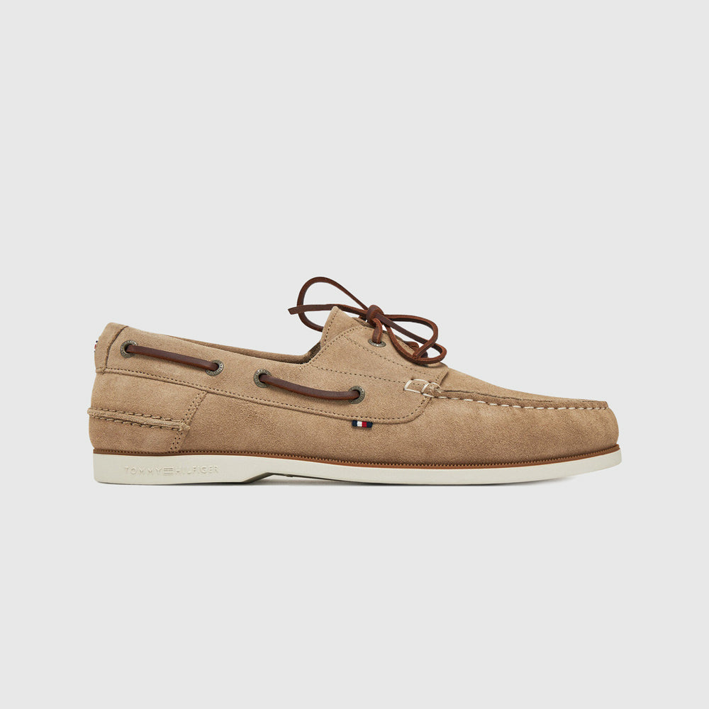 Tommy Hilfiger Boat Suede Shoe - Beige |ThirdBaseUrban